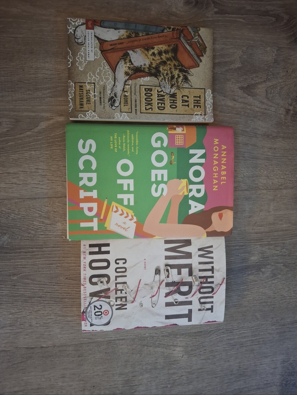 The cat who saved books, Nora goes off script, and without merit Colleen hoover